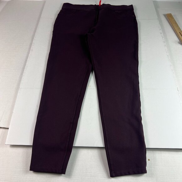 Spanx Pants Women's 36x28* Ponte Slim Straight High Rise Purple Stretch Tag XXL - Picture 1 of 16